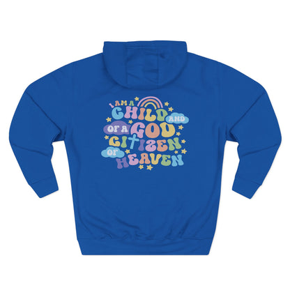 Child of a God Citizen of Heaven Hoodie | Pastel Rainbow Faith Design