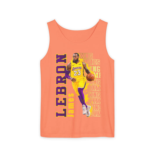 LeBron James Unisex Garment-Dyed Tank Top, Basketball Apparel, Sportswear, Summer Outfit, Fan Gear
