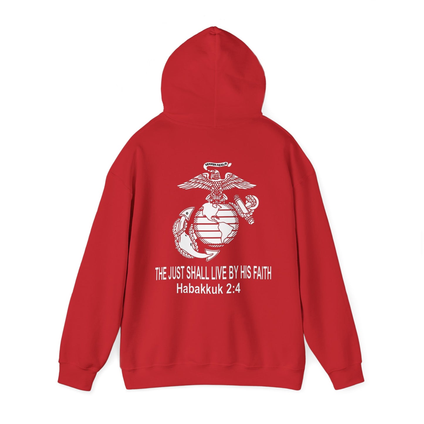 the Just shall Live by Faith Heavy Blend™ Hooded Sweatshirt