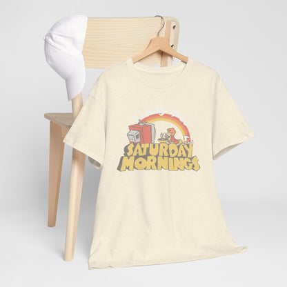 Retro Saturday Mornings Tee, Vintage Cartoon Shirt, Unisex Cotton Tee, Cozy Weekend Vibe, Perfect Gift for Nostalgia Lovers