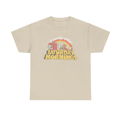 Retro Saturday Mornings Tee, Vintage Cartoon Shirt, Unisex Cotton Tee, Cozy Weekend Vibe, Perfect Gift for Nostalgia Lovers