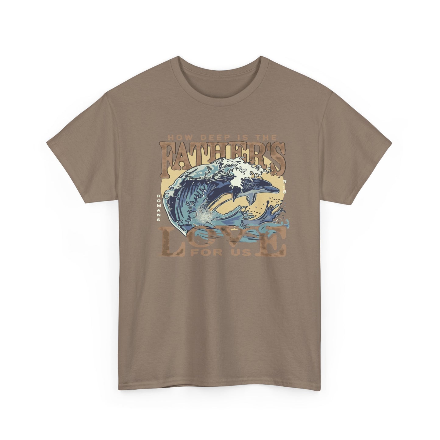 How Deep Is the Father's Love Wave Graphic Tee | Christian Faith Ocean Design
