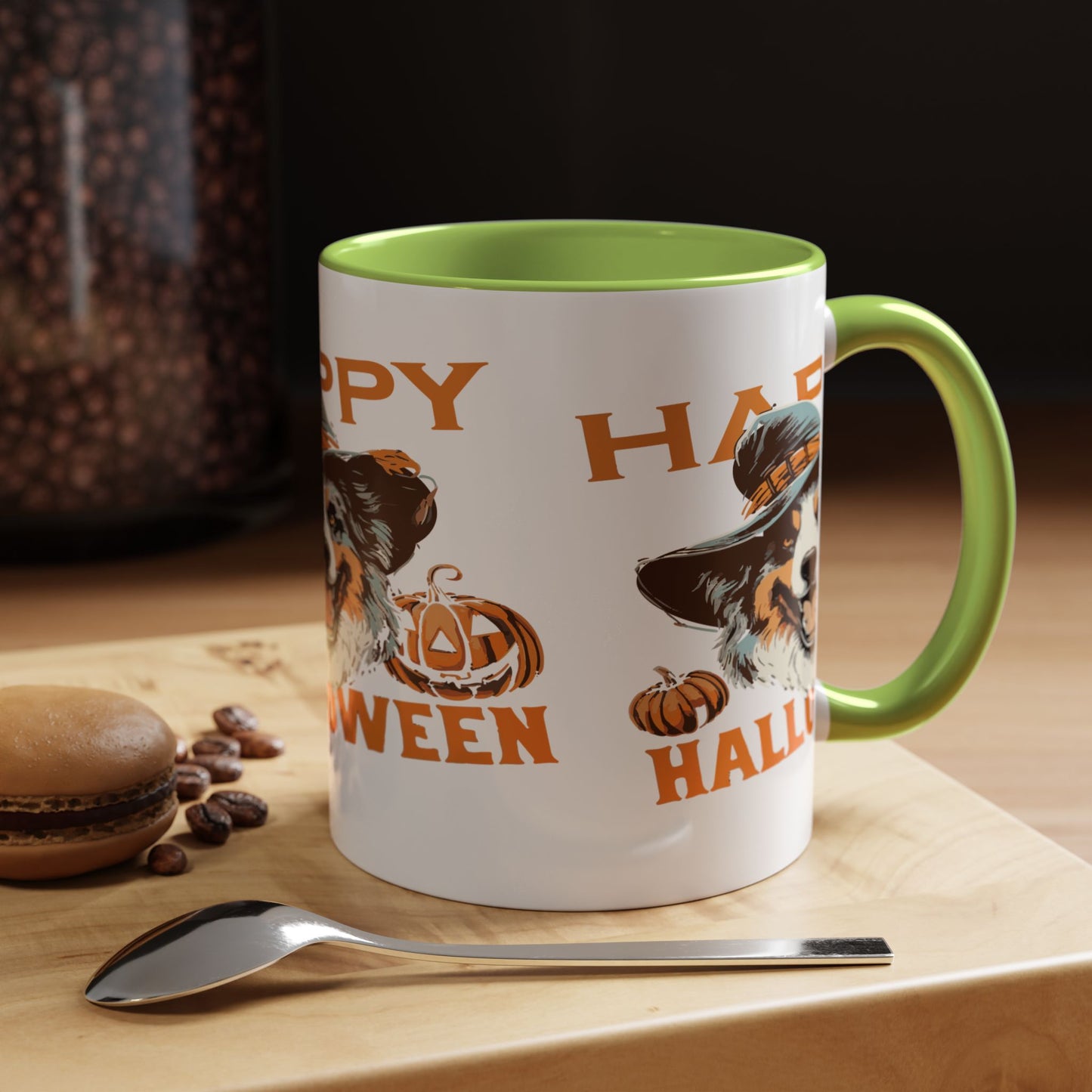 Halloween Dog Mug with Pumpkin Design, Cute Pet Lover Gift, Coffee Ceramic Cup for Fall, Spooky Season Decor, Happy Halloween