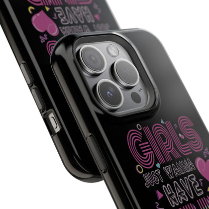 Fun Vibe Phone Case - Girls Just Wanna Have Fun Cell Case, Impact-Resistant Cover, Gift for Teens, Birthday Party Accessory, Trendy Tech