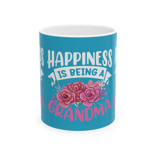 Floral Grandma Mug - Happiness is Being a Grandma - Perfect Gift for Mother's Day