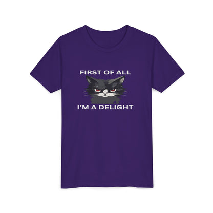 Youth Cat Humor Tee - Perfect for Cat Lovers, Birthday Gifts for Kids, Everyday Wear, Funny Quotes Shirt, Gift for Pet Lovers