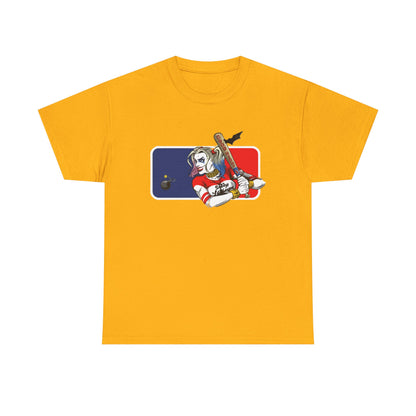 Unisex Baseball Graphic Tee - Harley Quinn DC Casual Wear for Sports Lovers