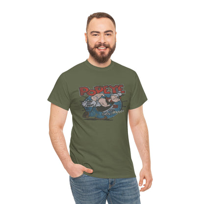 Popeye Illustration Unisex Heavy Cotton Tee, Cartoon T-Shirt, Gift for Fans, Casual Wear, Retro Design, Comfortable Top