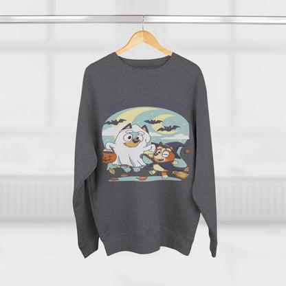 Halloween Sweatshirt, Cozy Unisex Crewneck, Trick or Treat Design, Fall Apparel, Halloween Costume, Perfect for October Celebrations