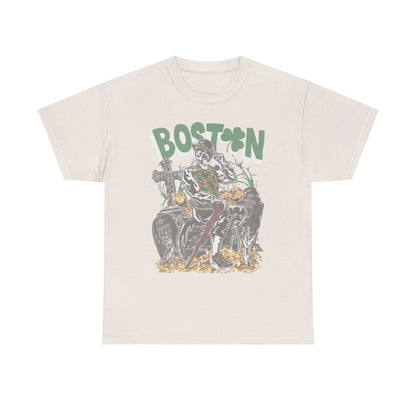 Boston Graphic Tee, Unisex Heavy Cotton T-Shirt, Vintage Boston Shirt, Irish Pride Apparel, St. Patrick's Day Gift, Casual Wear