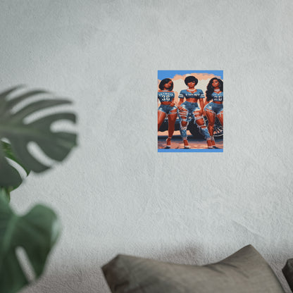 Urban Chic Fine Art Poster - Bold Fashion & Detroit Lions Vibe