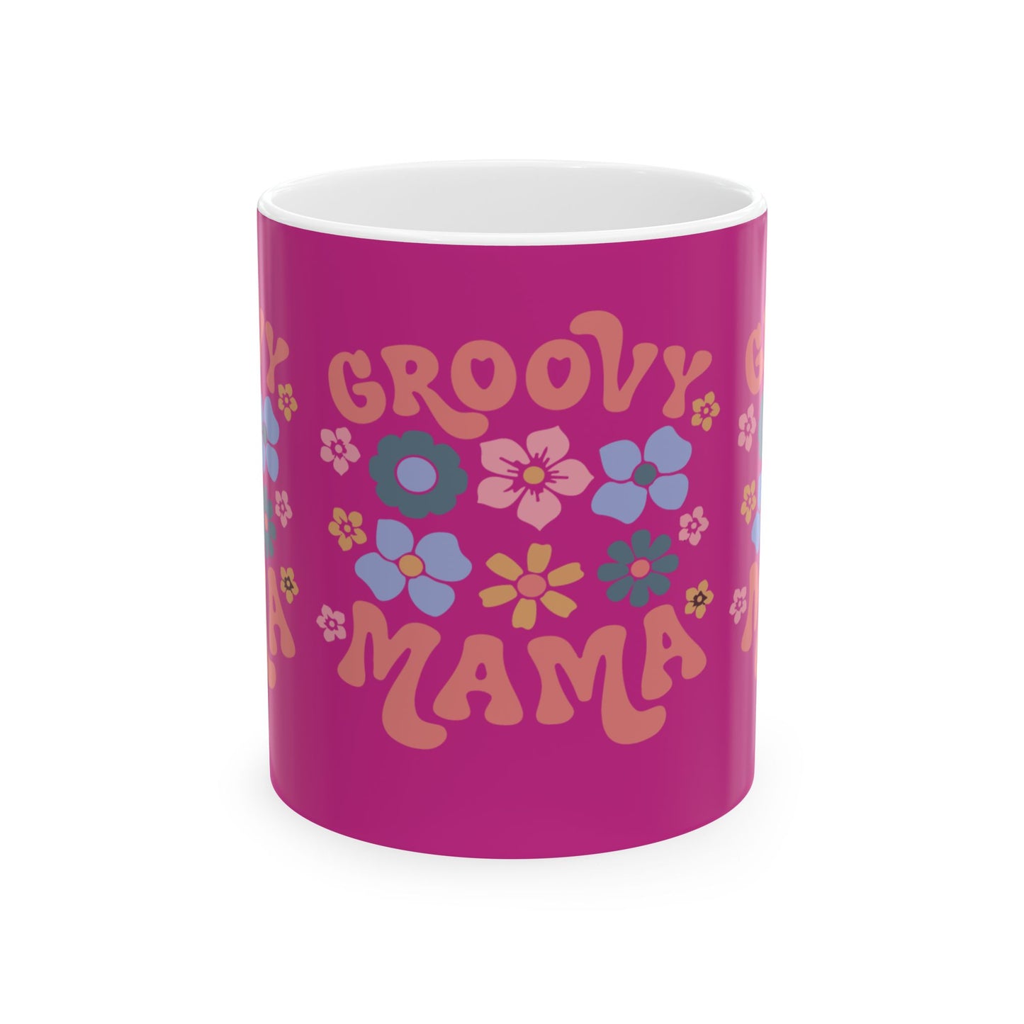 Groovy Mama Ceramic Mug - Colorful Floral Design, Perfect for Mother’s Day or Everyday Use