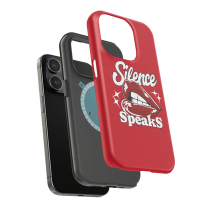 Bold Expression Magnetic Tough Cases, Phone Cover, Gift for Her, Pop Art, Trendy Accessory, Silence Speaks Design
