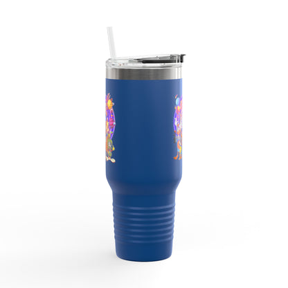 Colorful Insulated Travel Mug, 40oz - Fun for Road Trips, Tailgating, Hot Summer Days, Gift for Friends, Family, or Kids