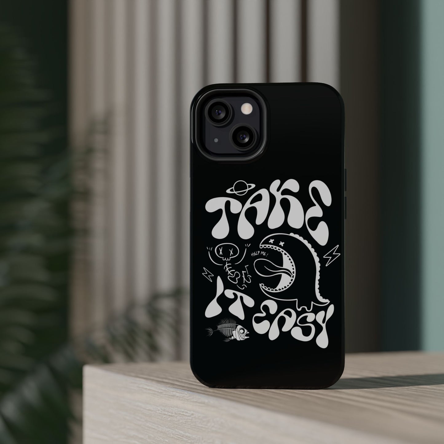 Magnetic Phone Case - Take It Easy Design, Cute Phone Cover, Gift for Him or Her, Trendy Accessories, Unique Tech Gifts