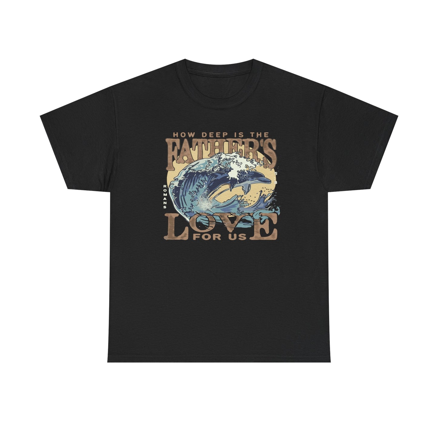 How Deep Is the Father's Love Wave Graphic Tee | Christian Faith Ocean Design