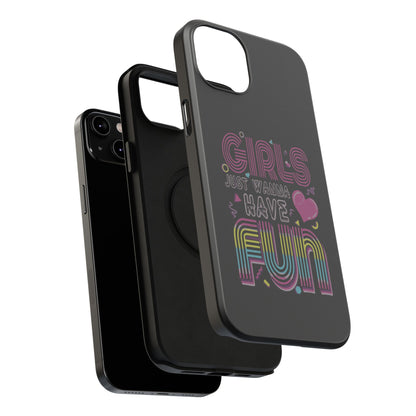 Fun Vibe Phone Case - Girls Just Wanna Have Fun Cell Case, Impact-Resistant Cover, Gift for Teens, Birthday Party Accessory, Trendy Tech