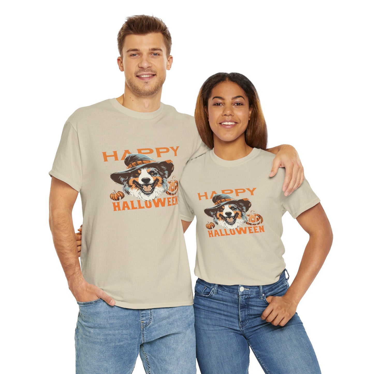 Halloween Dog Graphic Tee, Unisex T-Shirt, Spooky Pet Shirt, Fall Apparel, Trick or Treat Top