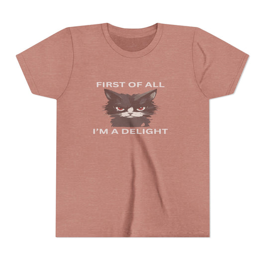 Youth Cat Humor Tee - Perfect for Cat Lovers, Birthday Gifts for Kids, Everyday Wear, Funny Quotes Shirt, Gift for Pet Lovers