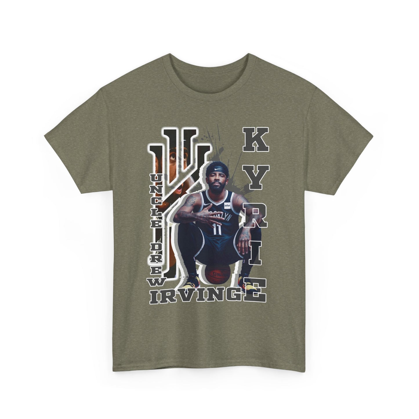 Kyrie Irving Unisex Heavy Cotton Tee, Basketball Fan Shirt, Sports Merchandise, Gift for Athletes, Streetwear Style