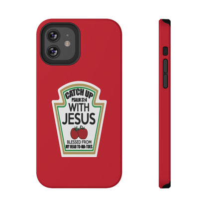Fun Christian Phone Case, Catch Up with Jesus, Impact-Resistant, Faith-Based Gift, Religious Accessories, Bible Verses