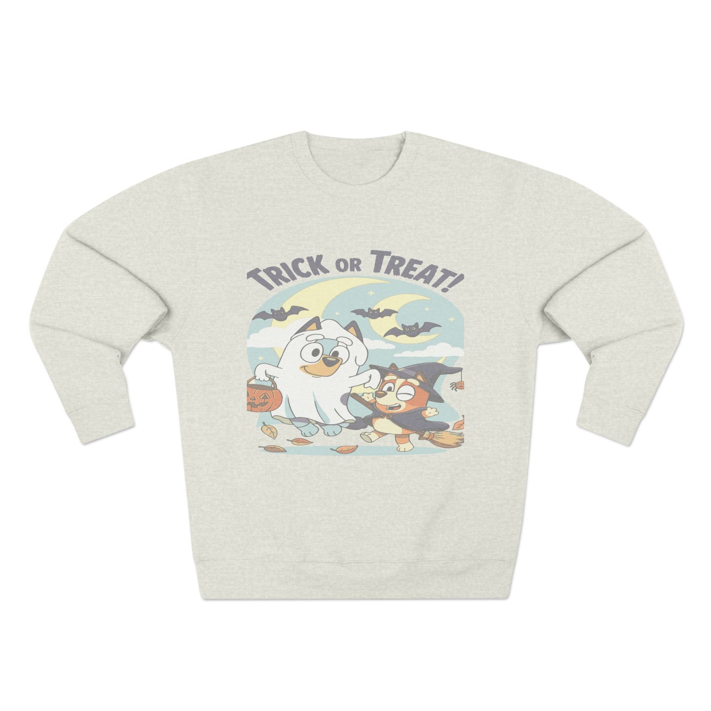 Halloween Sweatshirt, Cozy Unisex Crewneck, Trick or Treat Design, Fall Apparel, Halloween Costume, Perfect for October Celebrations