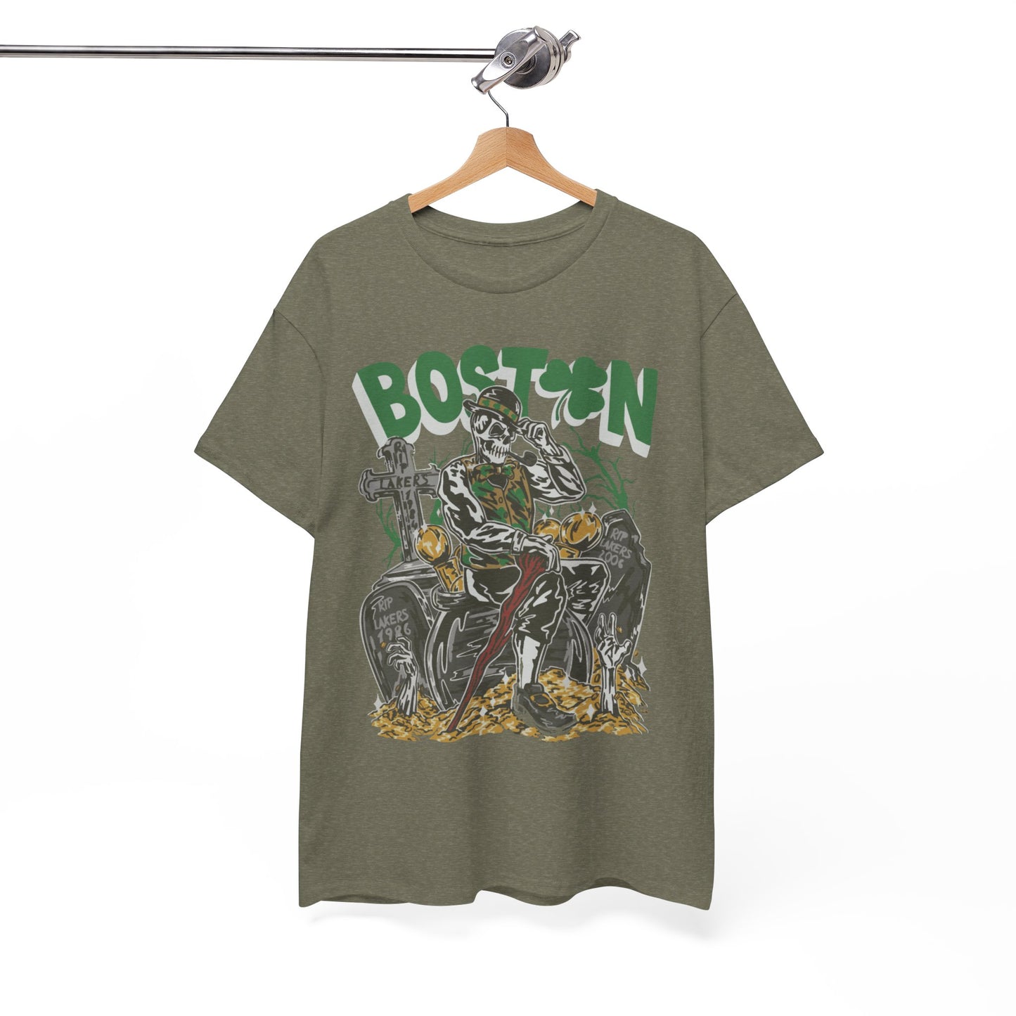 Boston Graphic Tee, Unisex Heavy Cotton T-Shirt, Vintage Boston Shirt, Irish Pride Apparel, St. Patrick's Day Gift, Casual Wear