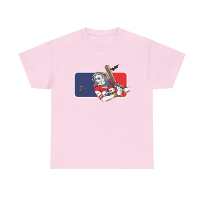 Unisex Baseball Graphic Tee - Harley Quinn DC Casual Wear for Sports Lovers