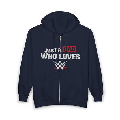 Just a Dad Who Loves WWE Hooded Sweatshirt, Father's Day Gift, Wrestling Dad Hoodie, Unisex Hoodie, Gift for Him, Family Apparel