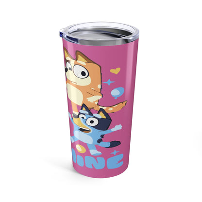 20oz Pink Corgi & Donut Tumbler — Cute Cartoon Dog Travel Mug