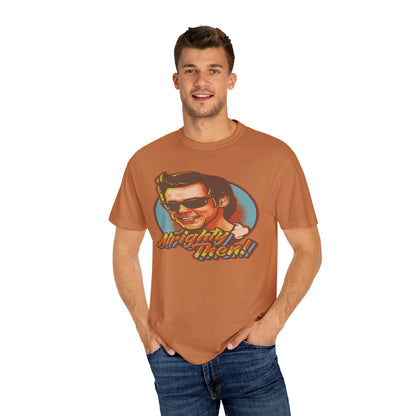 Retro Graphic T-Shirt, Unisex Garment-Dyed Tee, Vintage Style Shirt, Alright Men! Humor Top, Casual Apparel for All Occasions