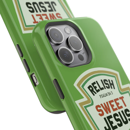 Relish Sweet Jesus Phone Case, Christian Gift, Impact-Resistant Case, Religious Phone Accessory, Faith-Based Present, Celebration Case
