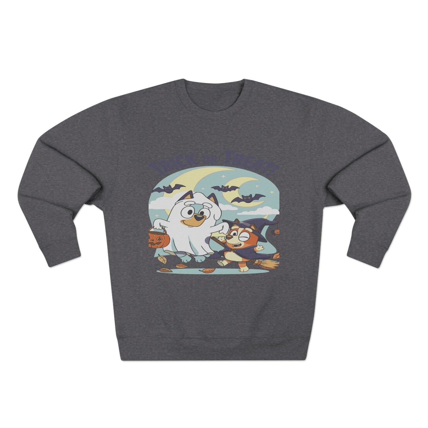 Halloween Sweatshirt, Cozy Unisex Crewneck, Trick or Treat Design, Fall Apparel, Halloween Costume, Perfect for October Celebrations