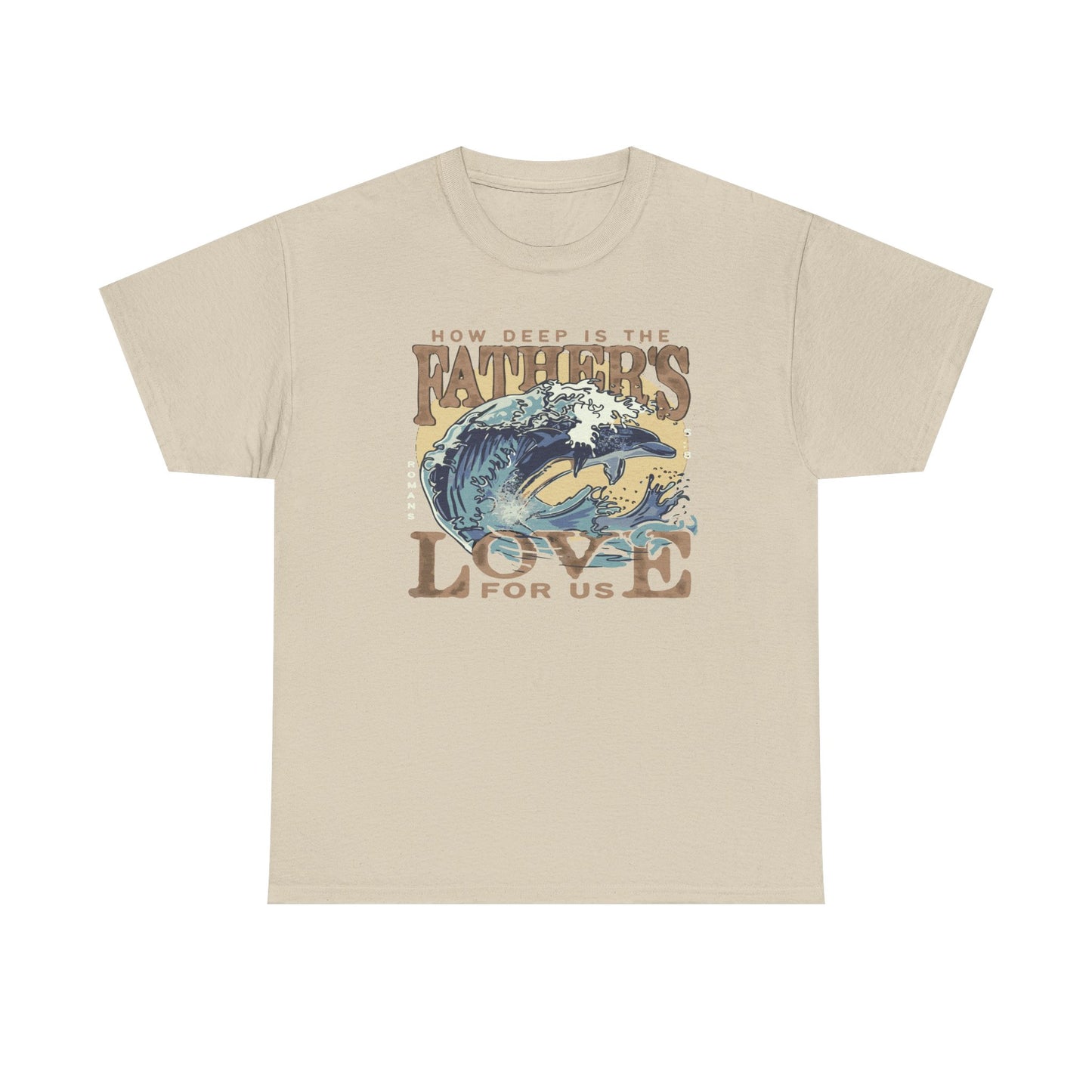 How Deep Is the Father's Love Wave Graphic Tee | Christian Faith Ocean Design