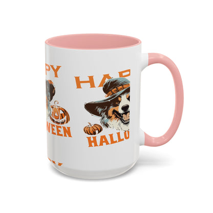 Halloween Dog Mug with Pumpkin Design, Cute Pet Lover Gift, Coffee Ceramic Cup for Fall, Spooky Season Decor, Happy Halloween