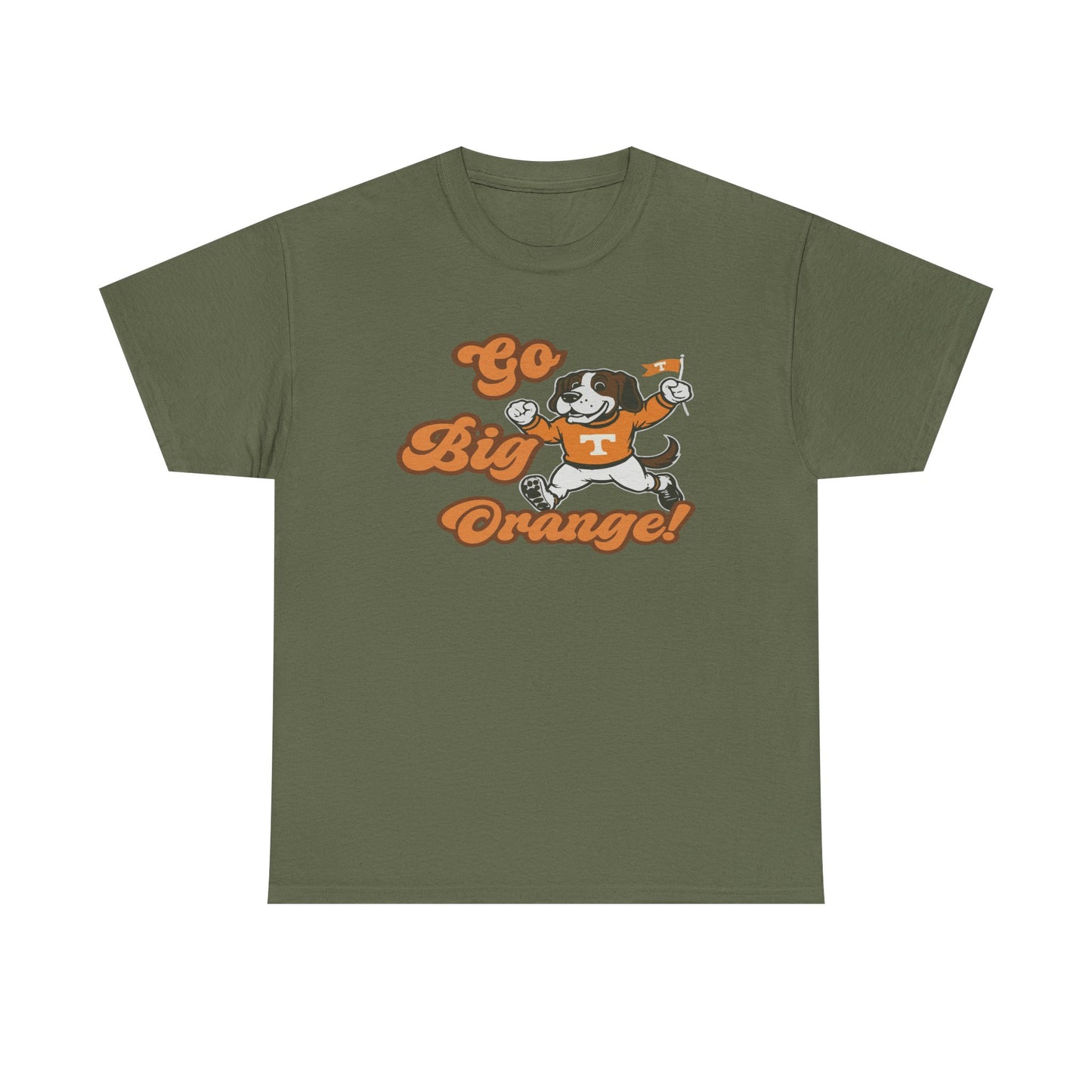 Go Big Orange Unisex Heavy Cotton Tee, Sports Fan Shirt, Casual Wear, College Game Day Top, Gift for Sports Enthusiasts