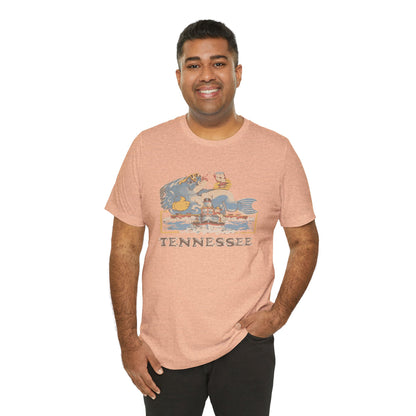 Tennessee Vintage Graphic Tee, Unisex Jersey Short Sleeve T-Shirt, Souvenir Shirt, Vacation Wear, Gift for Travelers, Retro Tee