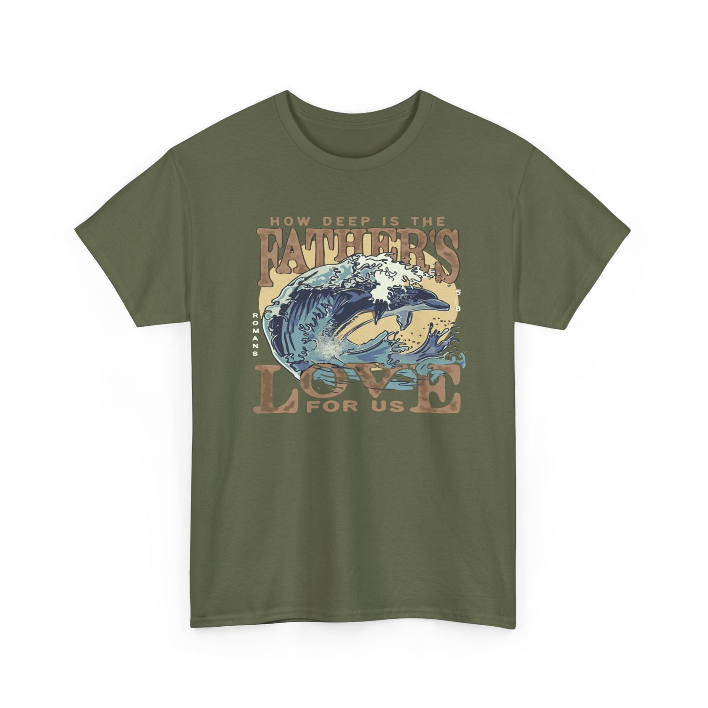 How Deep Is the Father's Love Wave Graphic Tee | Christian Faith Ocean Design