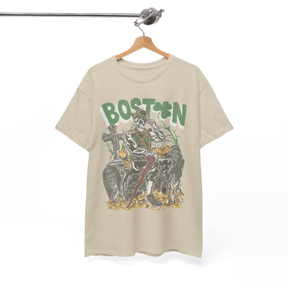 Boston Graphic Tee, Unisex Heavy Cotton T-Shirt, Vintage Boston Shirt, Irish Pride Apparel, St. Patrick's Day Gift, Casual Wear