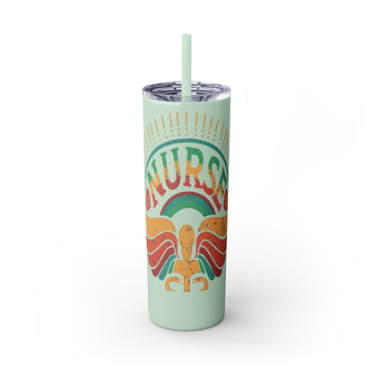 Nurse Skinny Tumbler, 20oz, Motivational Drinkware, Gift for Nurses, Summer Hydration, Nurse Appreciation Day