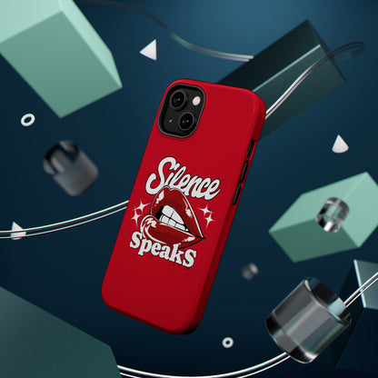 Bold Expression Magnetic Tough Cases, Phone Cover, Gift for Her, Pop Art, Trendy Accessory, Silence Speaks Design