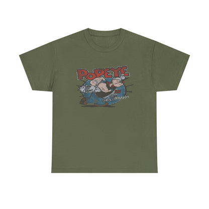 Popeye Illustration Unisex Heavy Cotton Tee, Cartoon T-Shirt, Gift for Fans, Casual Wear, Retro Design, Comfortable Top