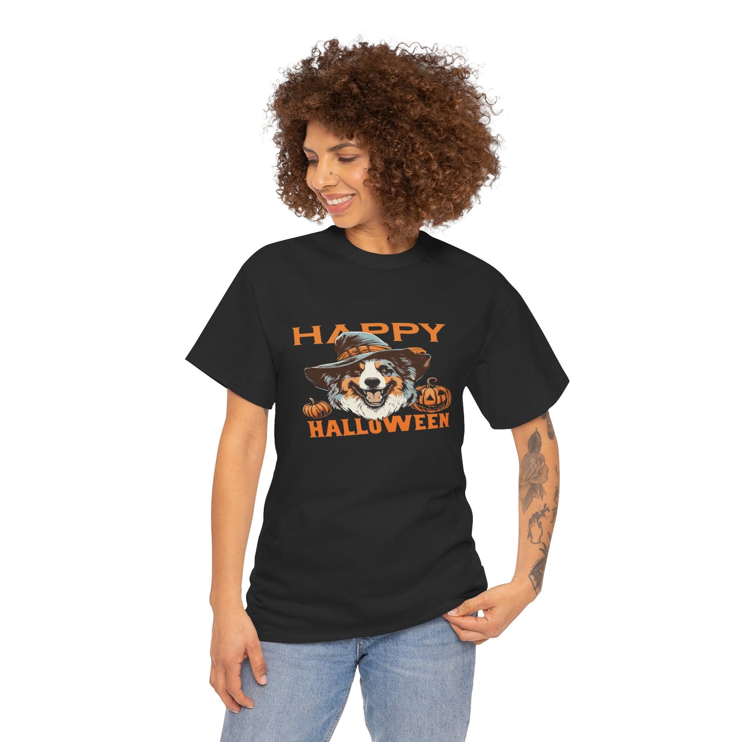 Halloween Dog Graphic Tee, Unisex T-Shirt, Spooky Pet Shirt, Fall Apparel, Trick or Treat Top