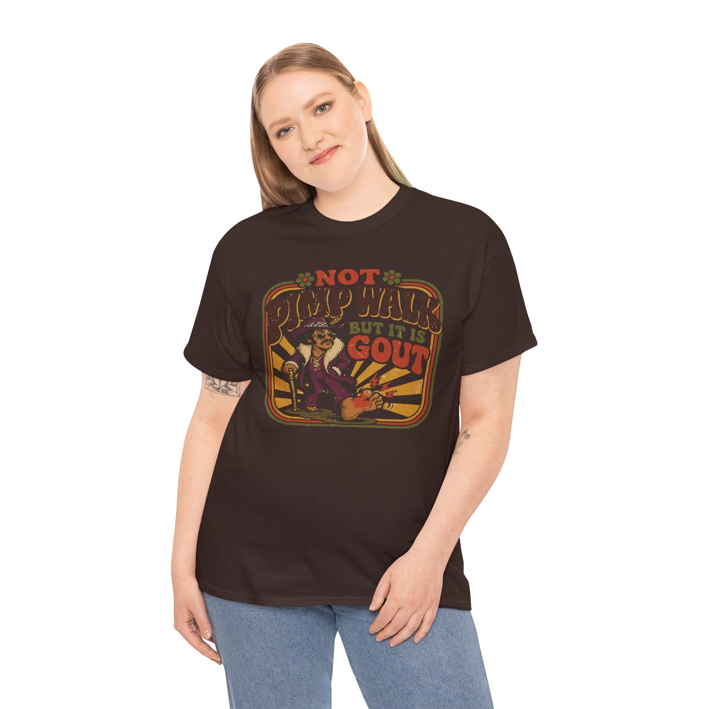 T-Shirt — Vintage 'Not Primping, It's Gout' Retro Humor Tee