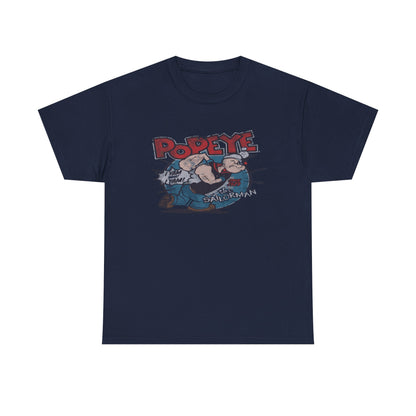 Popeye Illustration Unisex Heavy Cotton Tee, Cartoon T-Shirt, Gift for Fans, Casual Wear, Retro Design, Comfortable Top