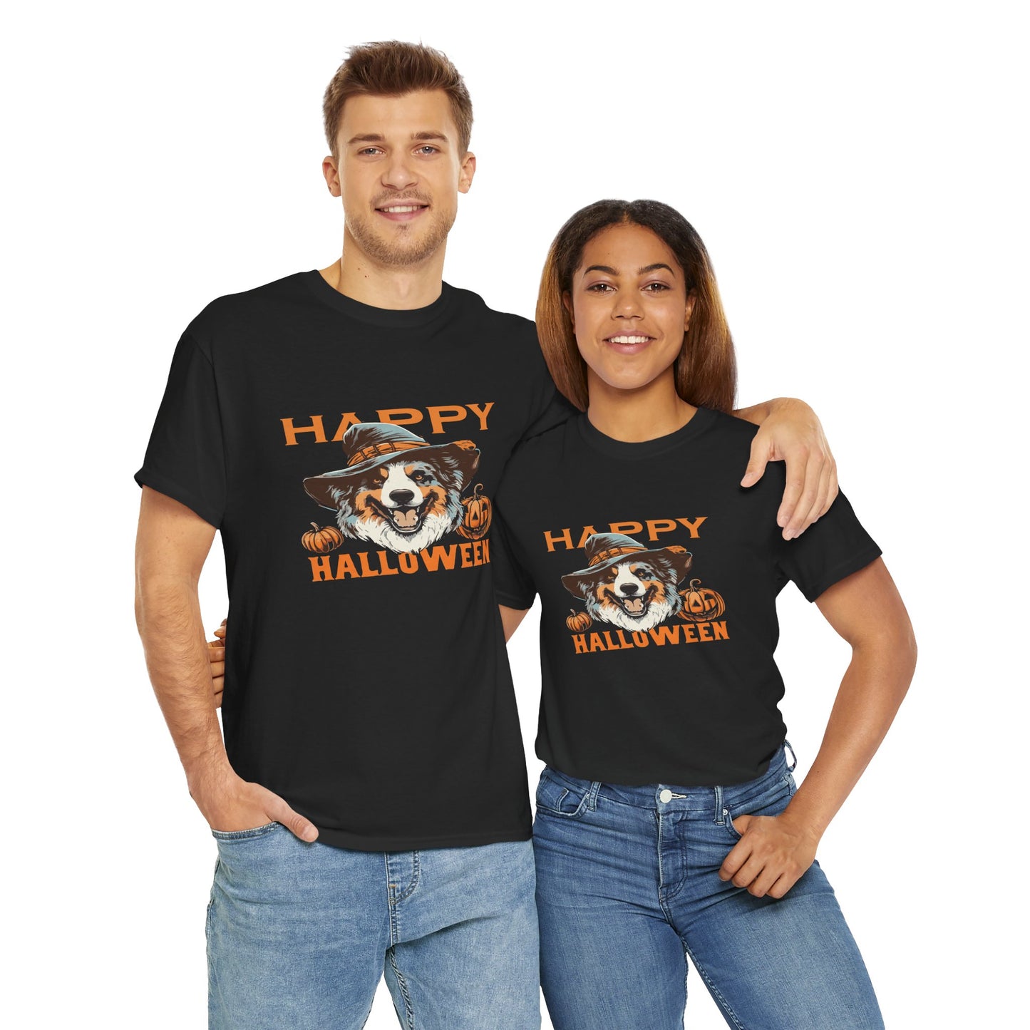 Halloween Dog Graphic Tee, Unisex T-Shirt, Spooky Pet Shirt, Fall Apparel, Trick or Treat Top