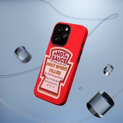 Holy Spirit Hot Sauce Phone Cases - Impact-Resistant, Christian Gift, Spiritual Reminder, Unique Design, Faith-Based Accessory