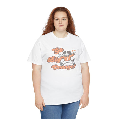 Go Big Orange Unisex Heavy Cotton Tee, Sports Fan Shirt, Casual Wear, College Game Day Top, Gift for Sports Enthusiasts