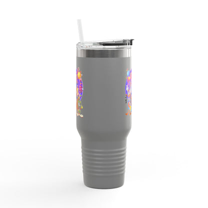 Colorful Insulated Travel Mug, 40oz - Fun for Road Trips, Tailgating, Hot Summer Days, Gift for Friends, Family, or Kids