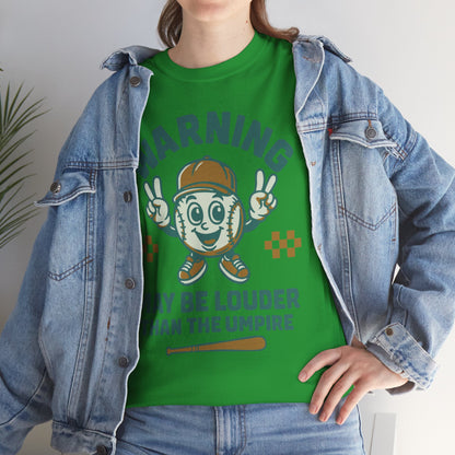 Warning T-Shirt, Fun Umpire Tee, Unique Sports Gift, Casual Wear, Perfect for Baseball Fans